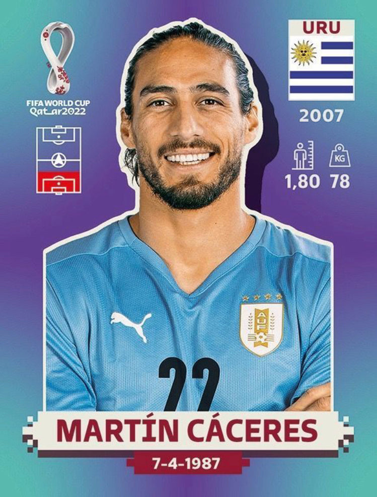 Panini World Cup 2022 Stickers - URU 006 - Martín Cáceres
