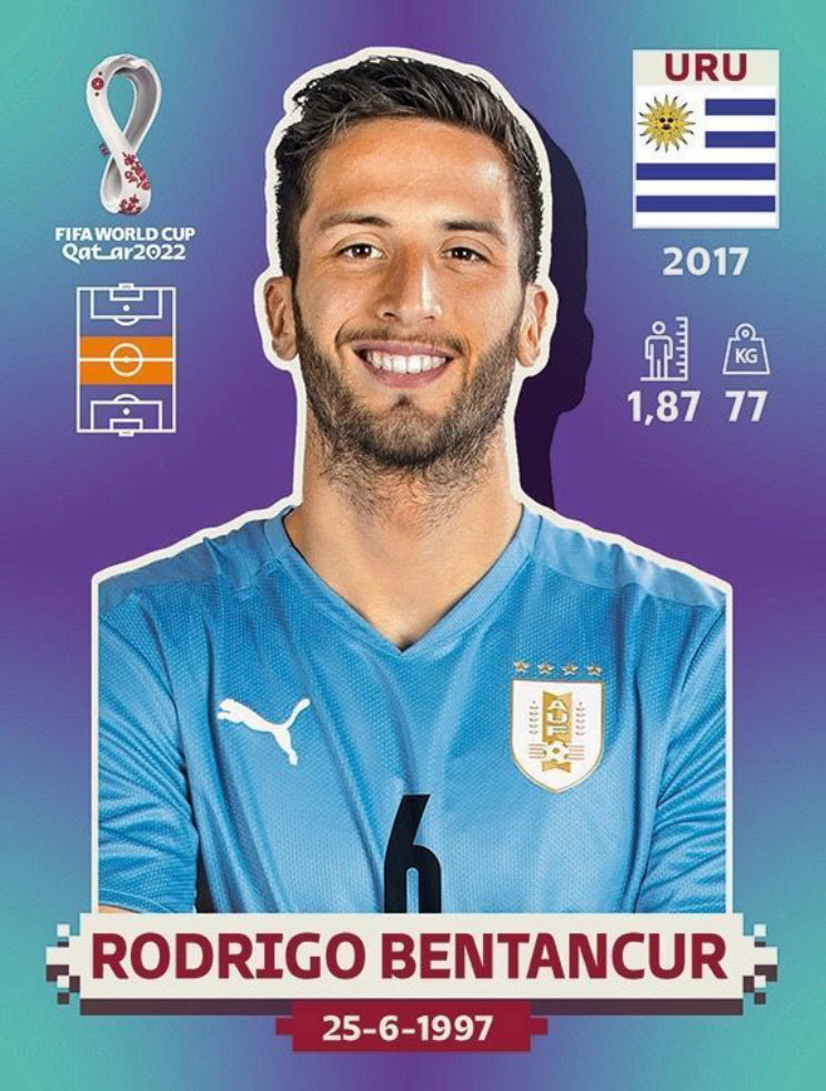Panini World Cup 2022 Stickers - URU 011 - Rodrigo Bentancur