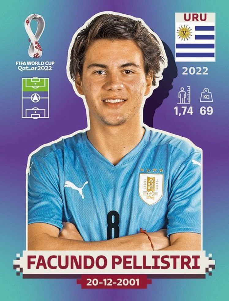 Panini World Cup 2022 Stickers - URU 019 - Facundo Pellistri