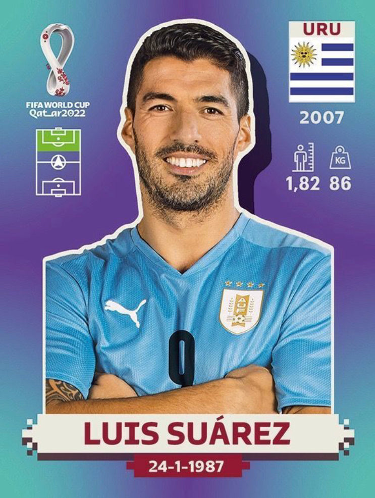 Panini World Cup 2022 Stickers - URU 020 - Luis Suárez