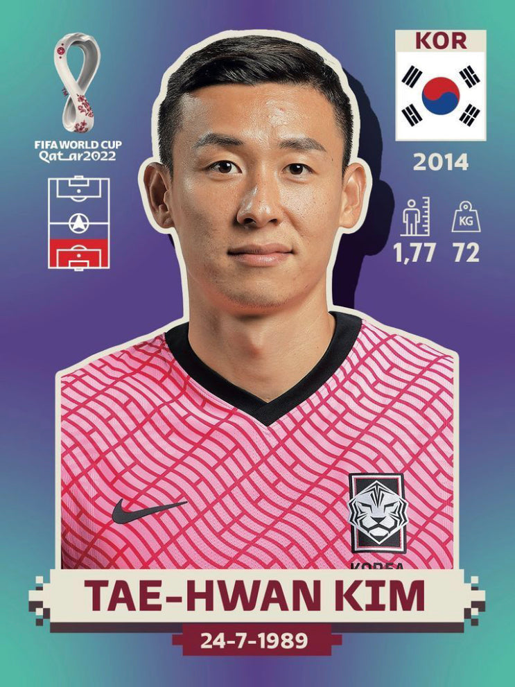 Panini World Cup 2022 Stickers - KOR 006 - Tae-Hwan Kim