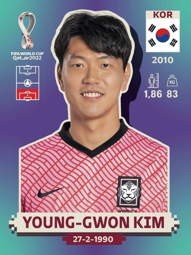 Panini World Cup 2022 Stickers - KOR 008 - Young-Gwon Kim