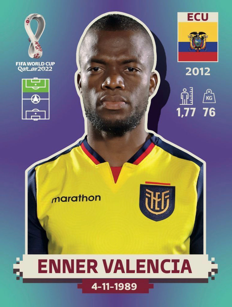 Panini World Cup 2022 Stickers - ECU 020 - Enner Valencia