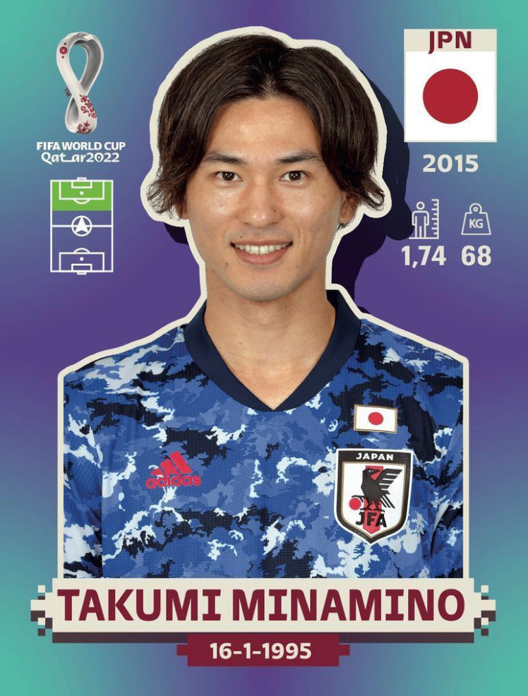 Panini World Cup 2022 Stickers - JPN 018 - Takumi Minamino