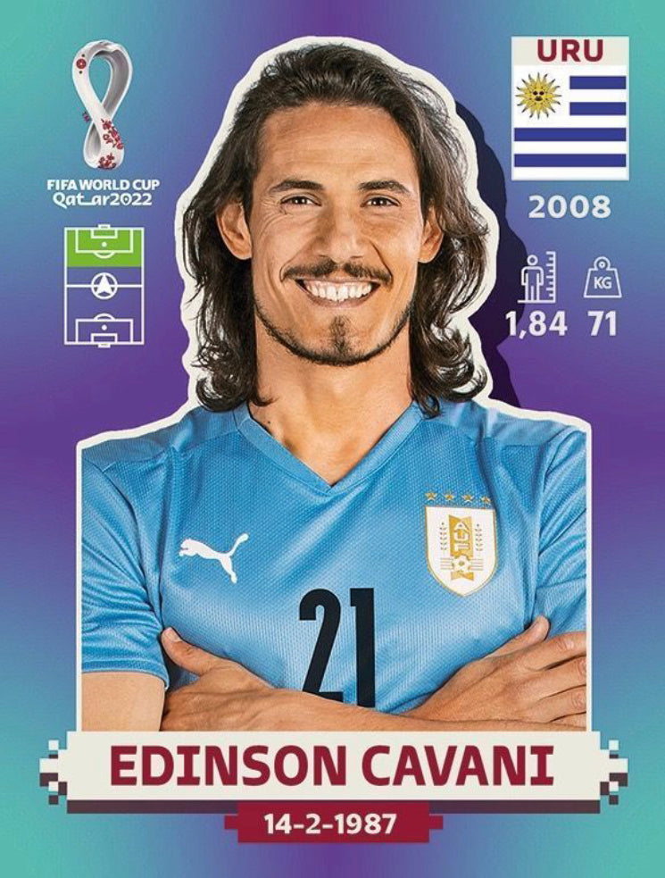 Panini World Cup 2022 Stickers - URU 017 - Edinson Cavani