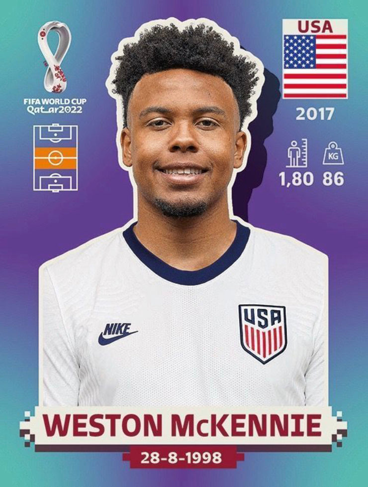 Panini World Cup 2022 Stickers - USA 014 - Weston McKennie