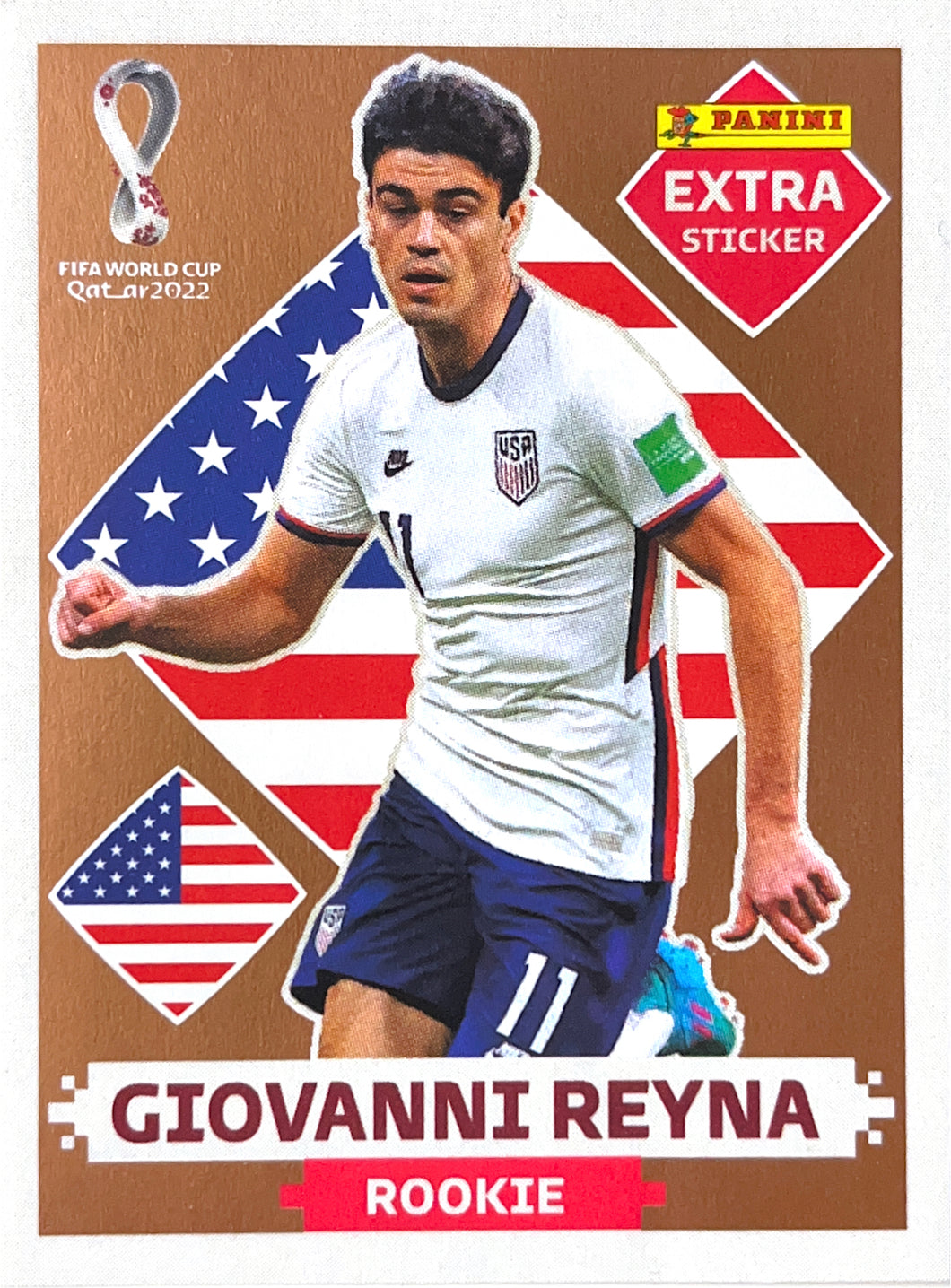 Panini World Cup 2022 Stickers - Giovanni Reyna - Extra Sticker - Bronze Rookie