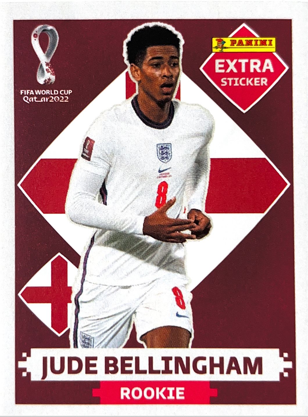 Panini World Cup 2022 Stickers - Jude Bellingham - Extra Sticker - Burgundy Rookie