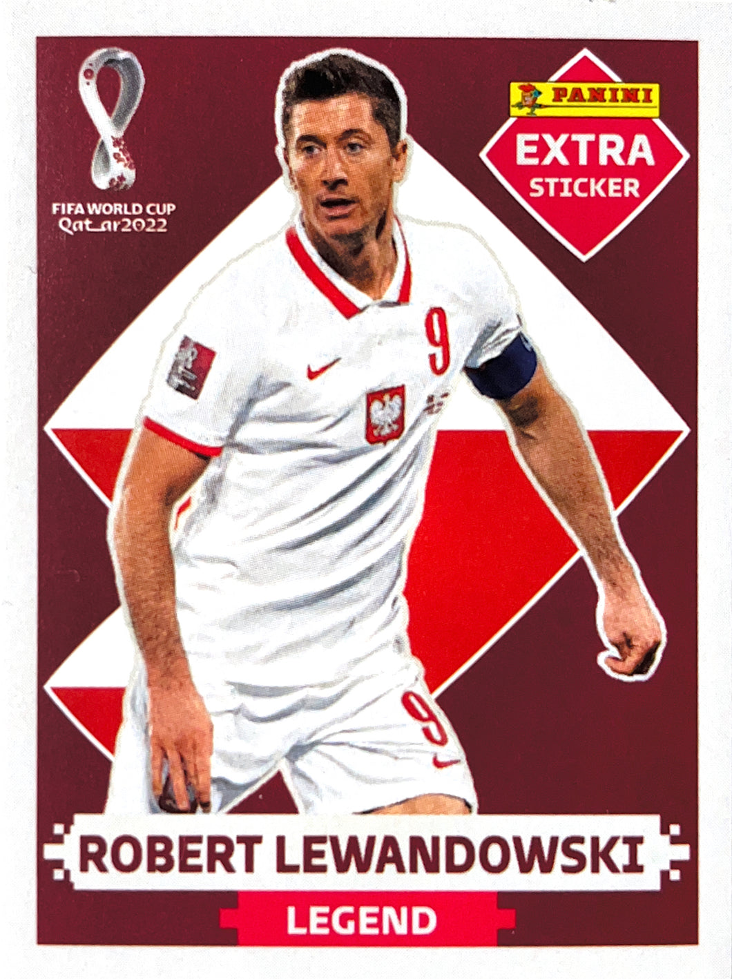 Panini World Cup 2022 Stickers - Robert Lewandowski - Extra Sticker - Burgundy Legend