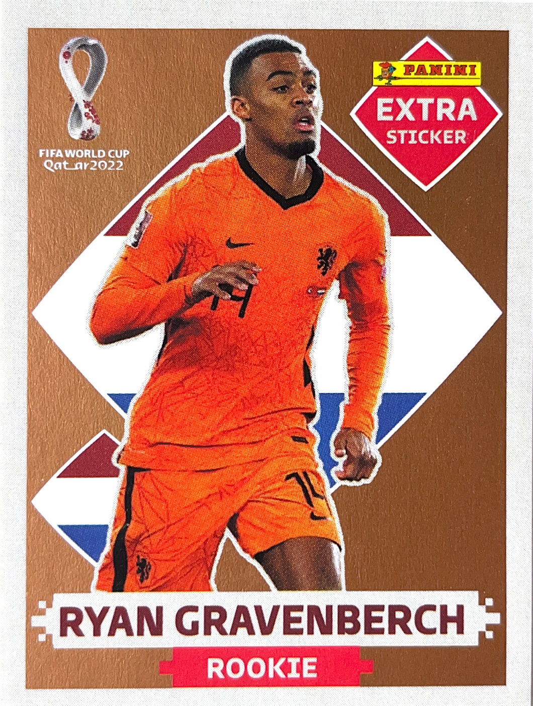 Panini World Cup 2022 Stickers - Ryan Gravenberch - Extra Sticker - Bronze Rookie