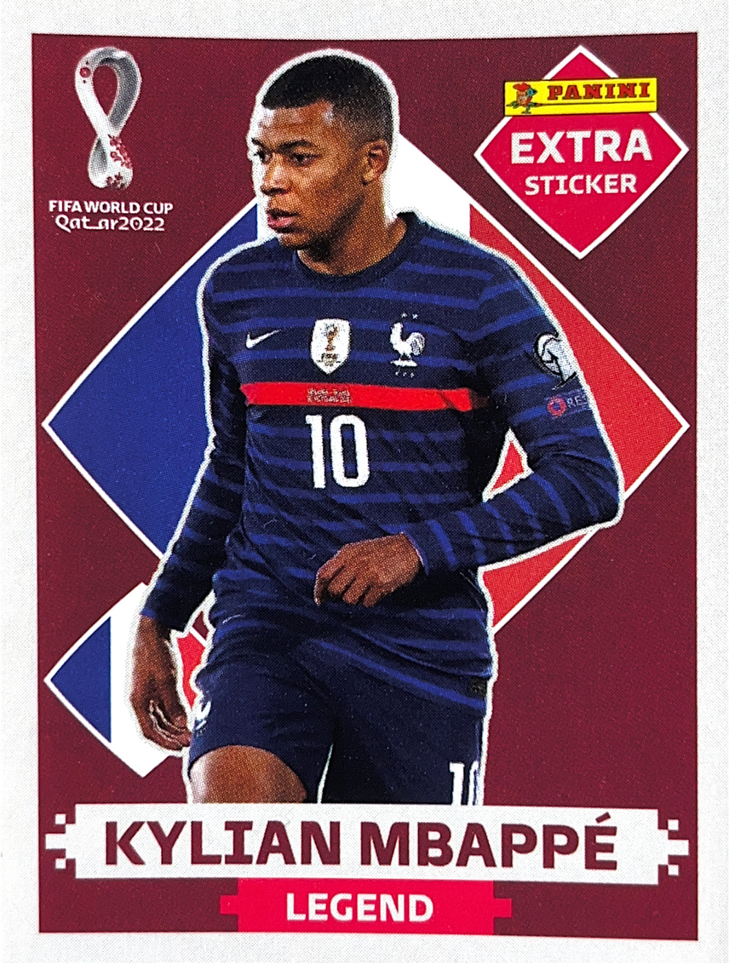 Panini World Cup 2022 Stickers - Kylian MBappé - Extra Sticker - Burgundy Legend