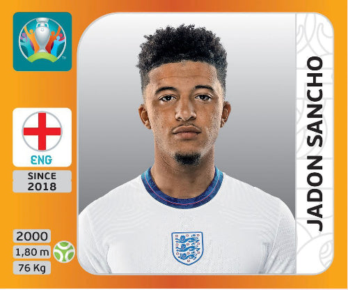 Euro 2020 - 420 - Jadon Sancho – Complete My Sticker Album