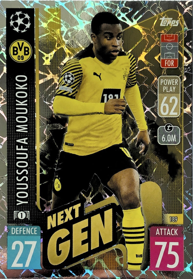 Topps Match Attax 2021/22 - 189 - Youssoufa Moukoko - Next Gen