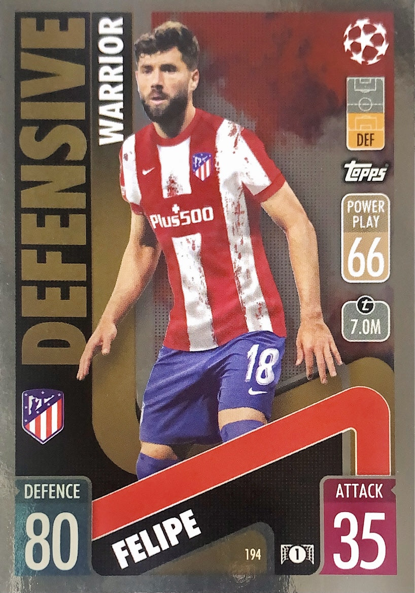 Topps Match Attax 2021/22 - 194 - Felipe - Defensive Warrior