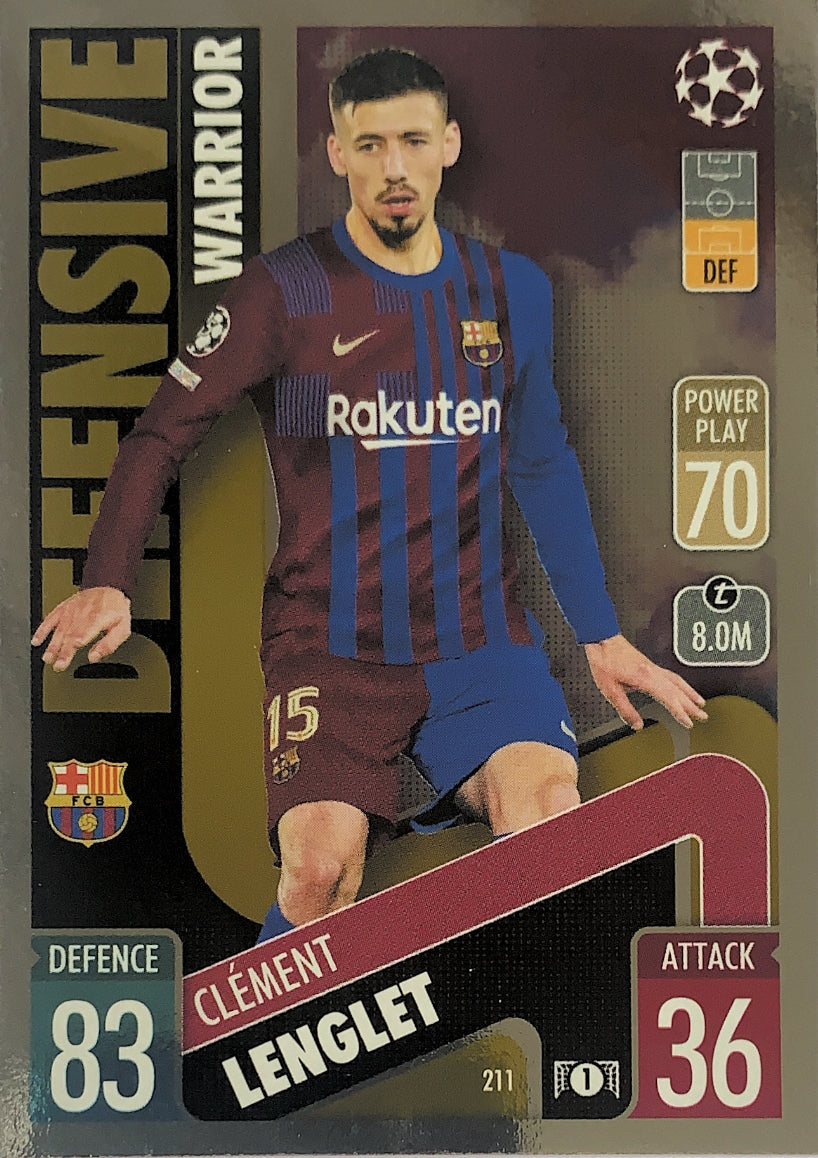 Topps Match Attax 2021/22 - 211 - Clèment Lenglet - Defensive Warrior