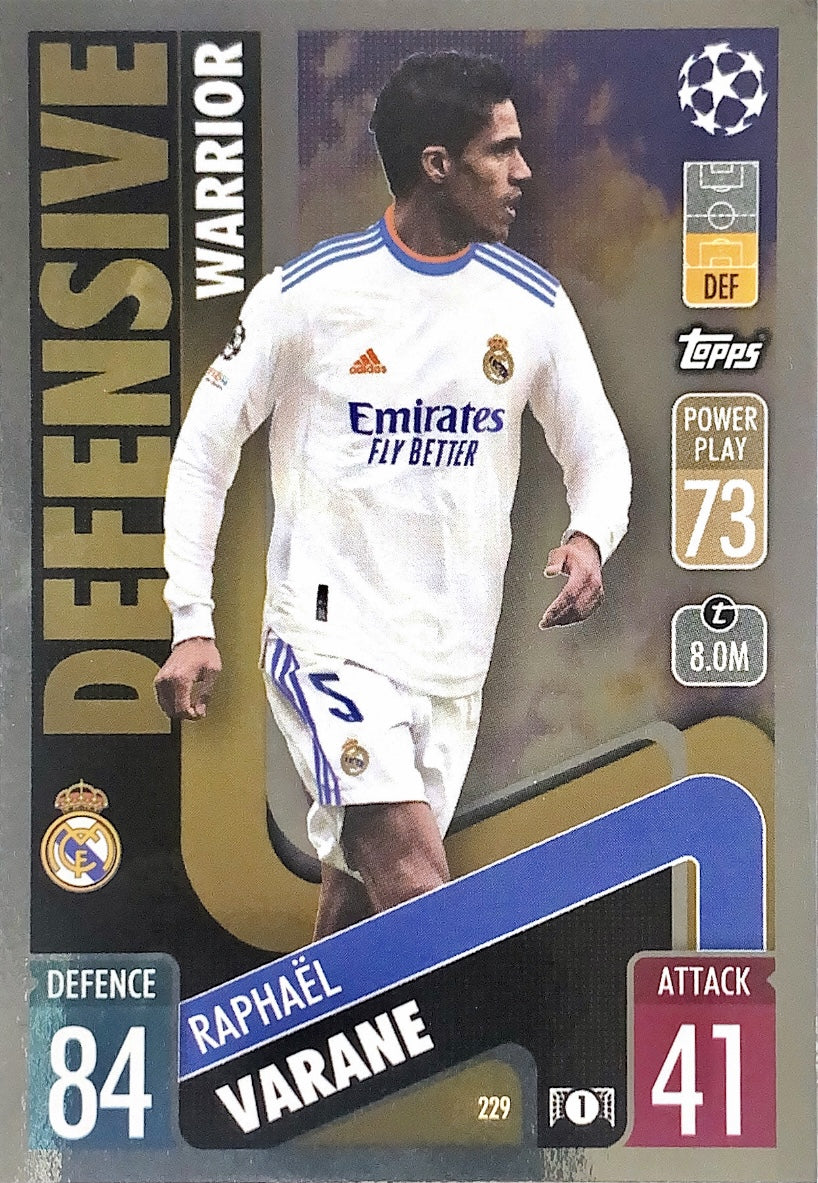 Topps Match Attax 2021/22 - 229 - Raphaël Varane - Defensive Warrior