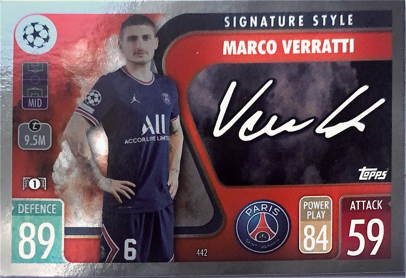 Topps Match Attax 2021/22 - 442 - Marco Verratti - Signature Style
