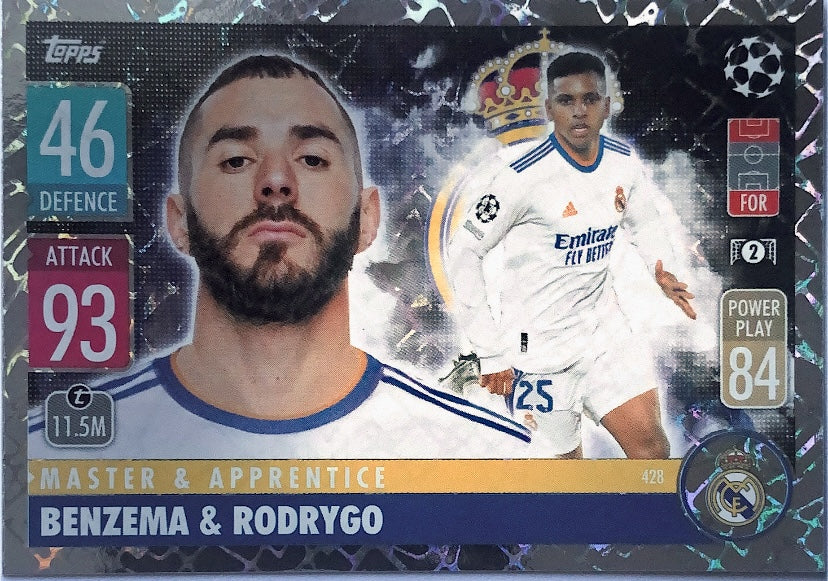 Topps Match Attax 2021/22 - 428 - Benzema & Rodrygo - Master & Apprentice