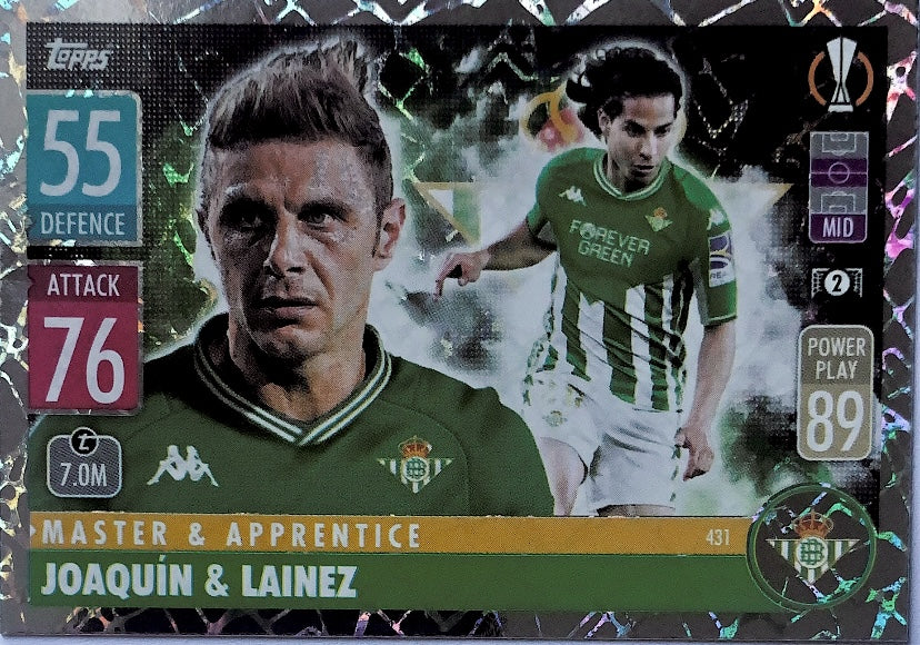 Topps Match Attax 2021/22 - 431 - Joaquìn & Lainez - Master & Apprentice