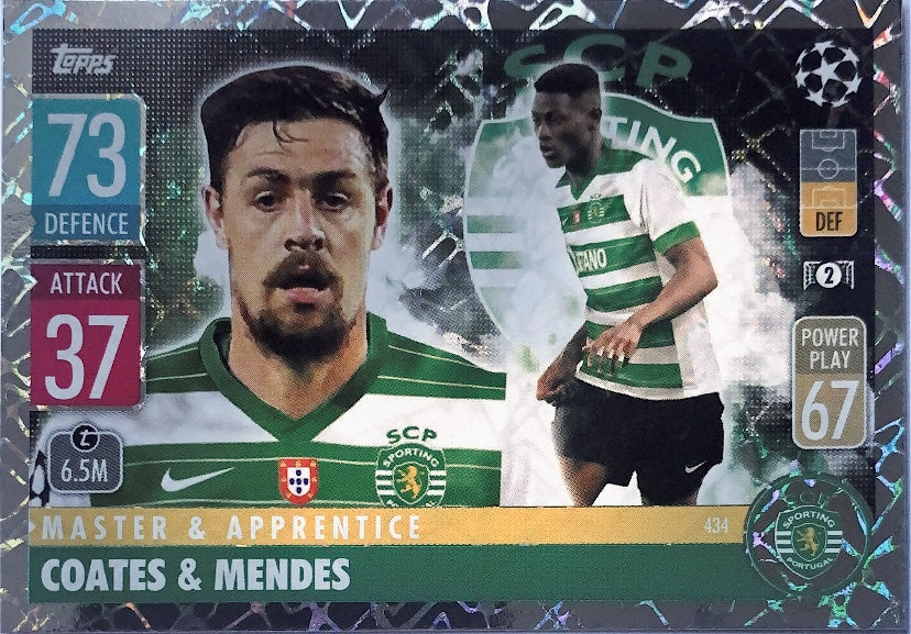 Topps Match Attax 2021/22 - 434 - Coates & Mendes - Master & Apprentice