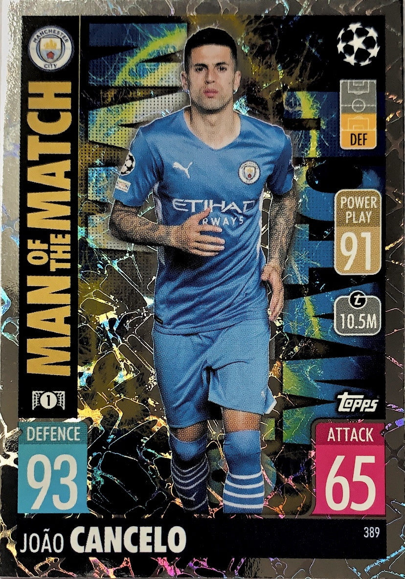 Topps Match Attax 2021/22 - 389 - Joao Cancelo - Man Of The Match