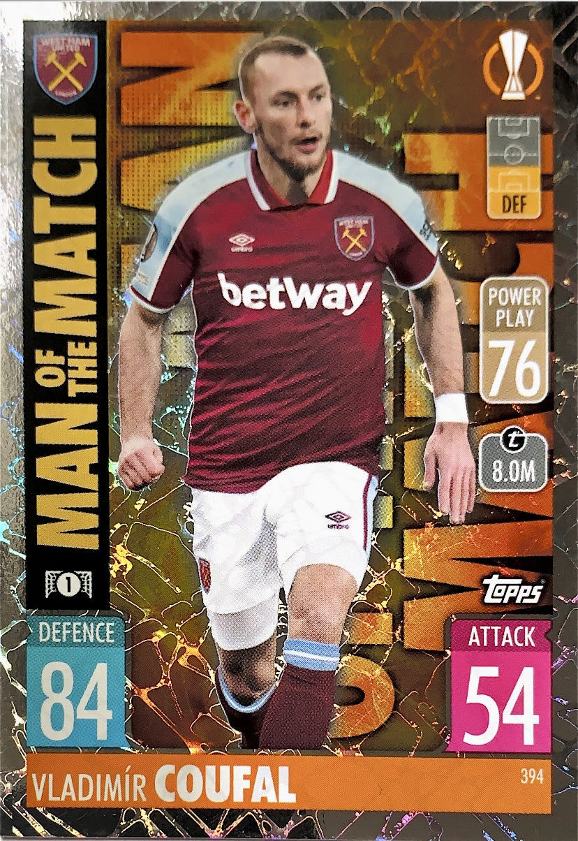 Topps Match Attax 2021/22 - 394 - Vladimìr Coufal - Man Of The Match