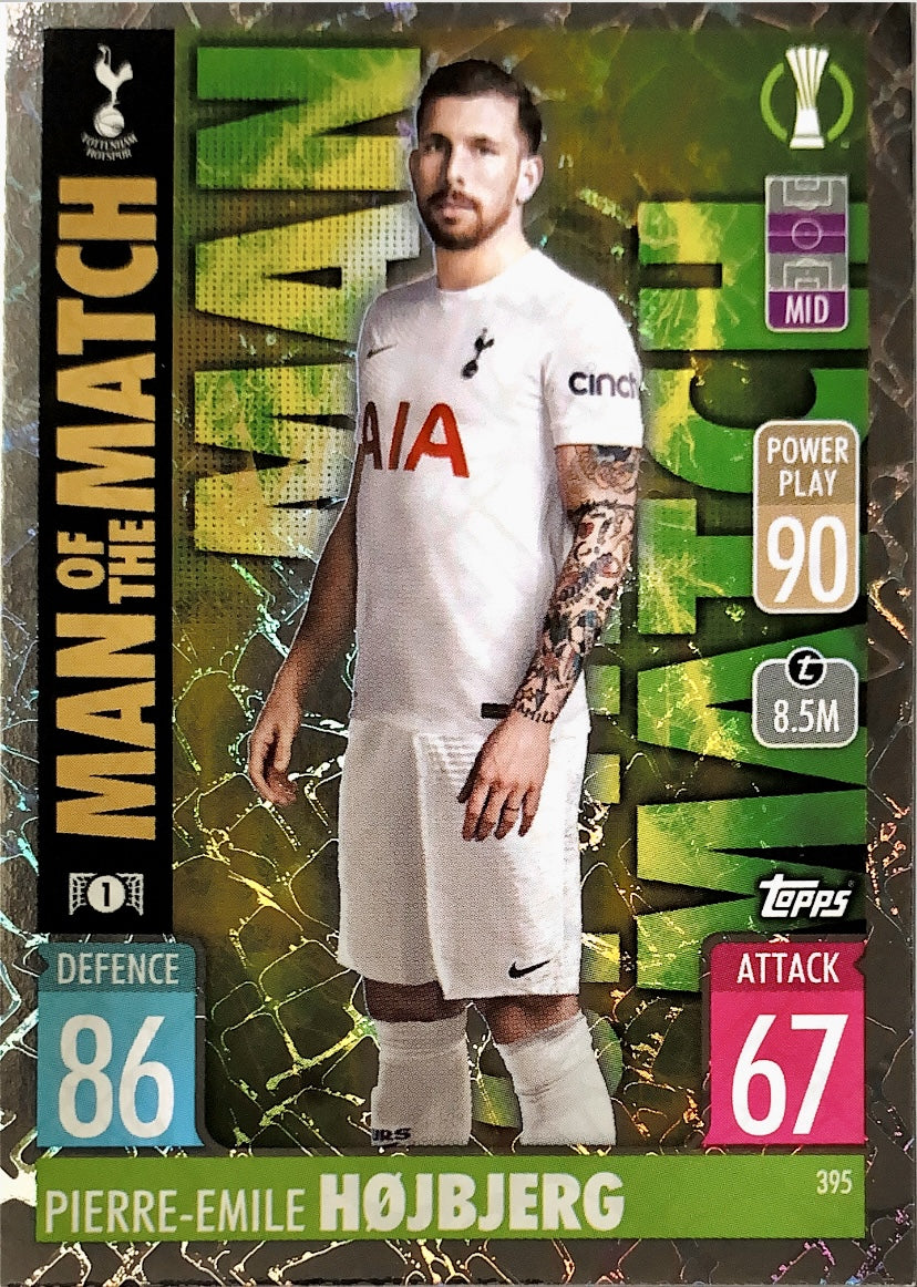 Topps Match Attax 2021/22 - 395 - Pierre-Emile Højberg - Man Of The Match
