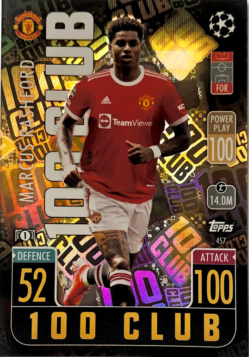 Topps Match Attax 2021/22 - 457 - Marcus Rashford - 100 Club