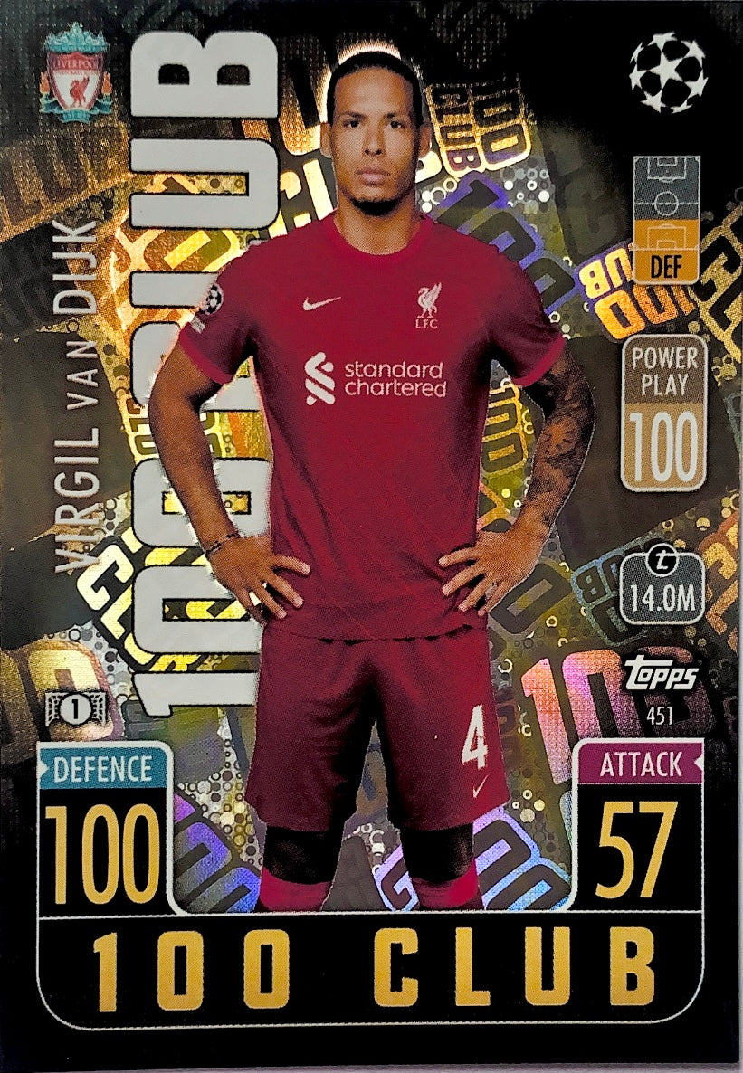 Topps Match Attax 2021/22 - 451 - Virgil Van Dijk - 100 Club