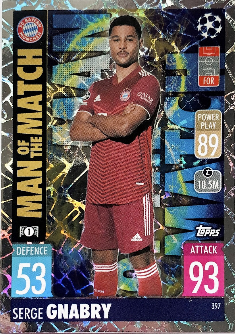 Topps Match Attax 2021/22 - 397 - Serge Gnabry - Man Of The Match