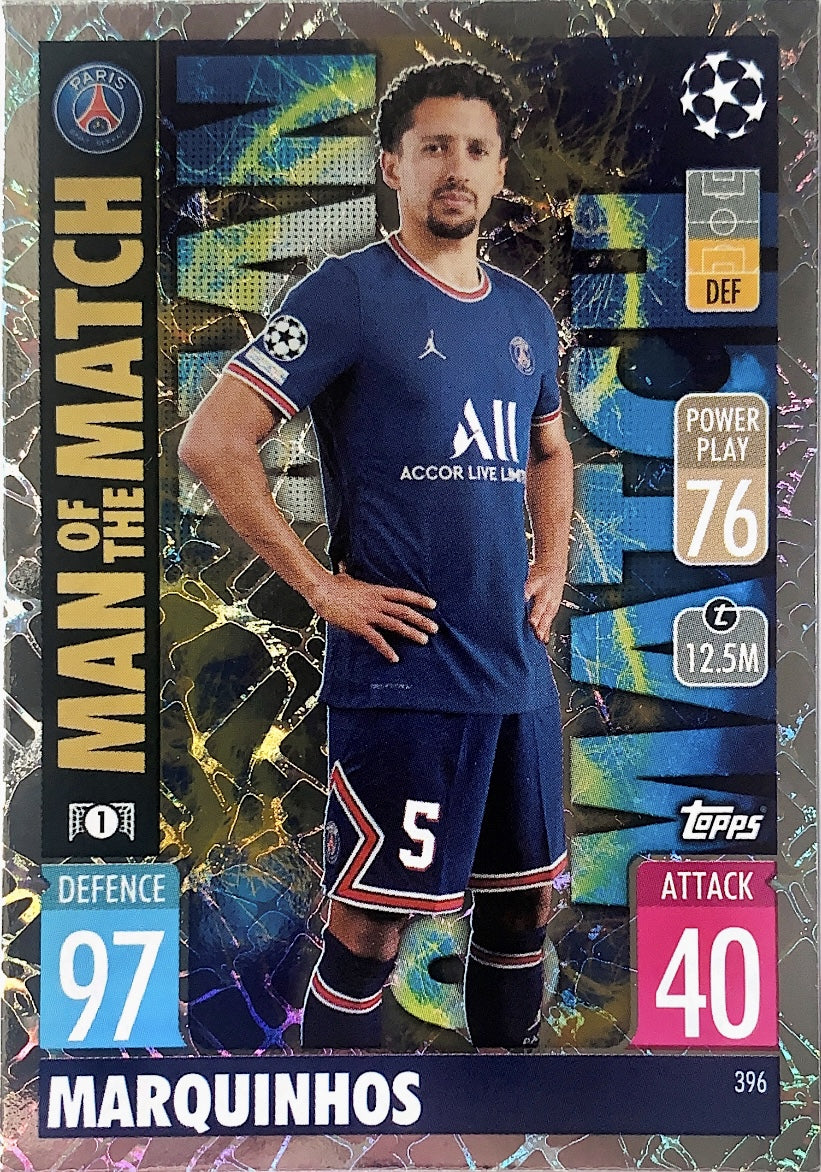 Topps Match Attax 2021/22 - 396 - Marquinhos - Man Of The Match