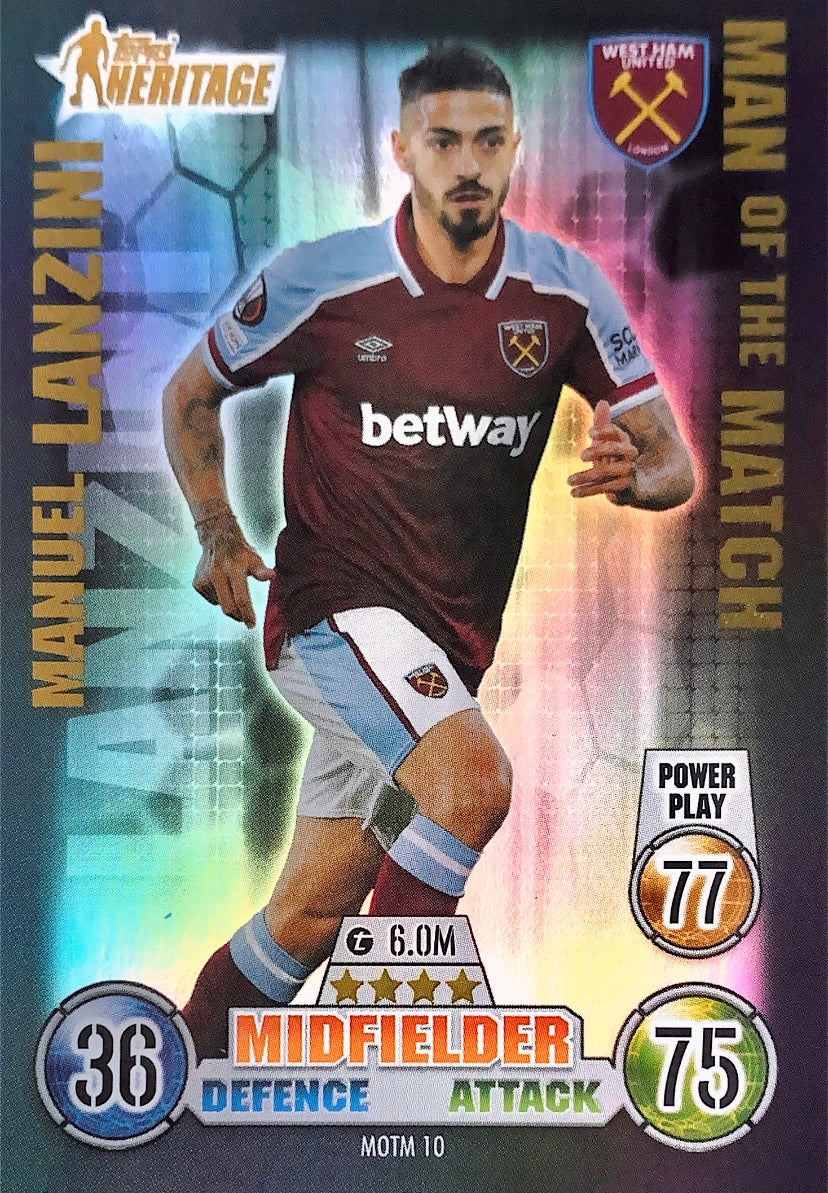 Topps Match Attax Extra 2021/22 - MOTM 010 - Manuel Lanzini - Man of the Match Heritage