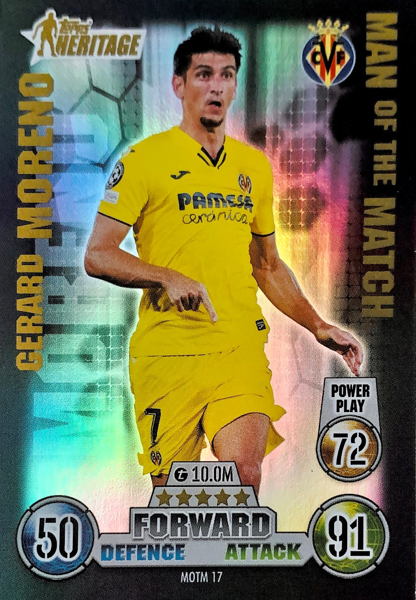 Topps Match Attax Extra 2021/22 - MOTM 017 - Gerard Moreno - Man of the Match Heritage