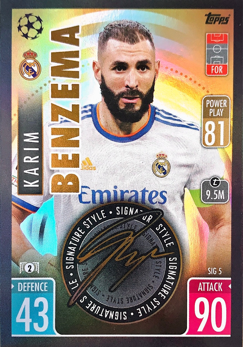 Topps Match Attax Extra 2021/22 - SIG 005 - Karim Benzema - Signature Style