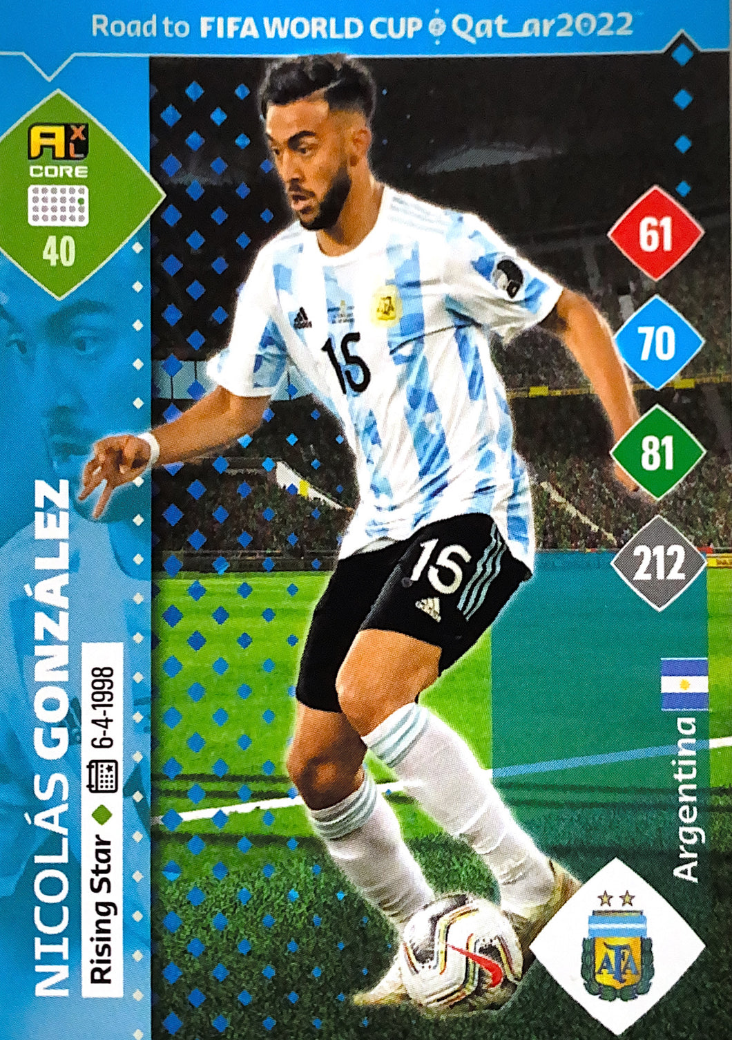 Panini Adrenalyn XL Road To Qatar 2022 - 040 - Nicolas Gonzalez  - Rising Star