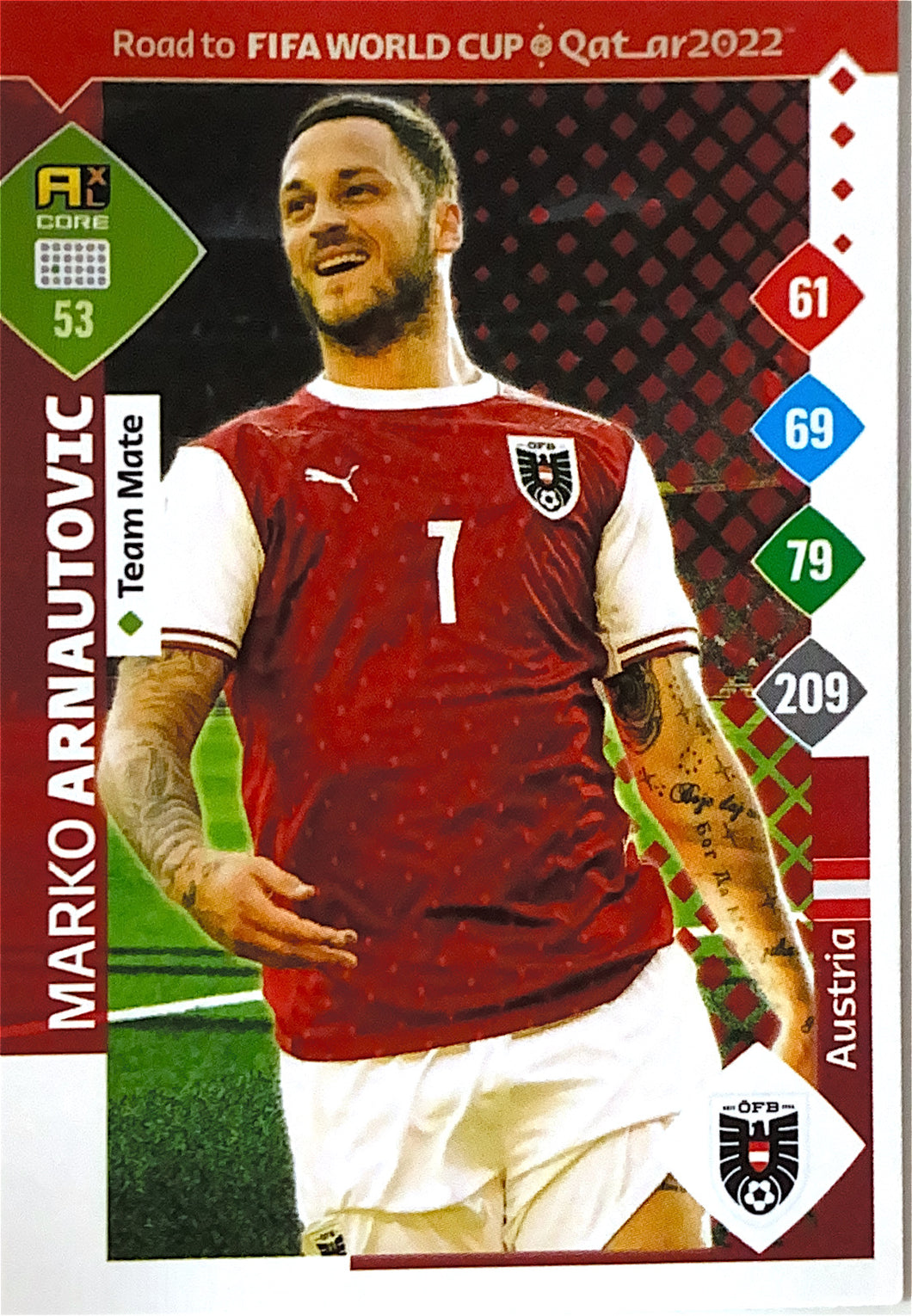 Panini Adrenalyn XL Road To Qatar 2022 - 053 - Marko Arnautovic  - Team Mate