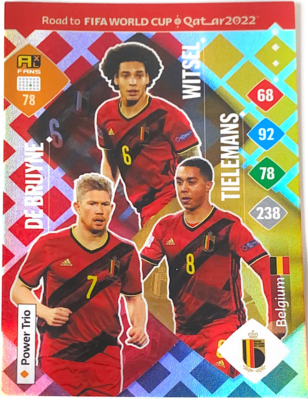 Panini Adrenalyn XL Road To Qatar 2022 - 078 - De Bruyne, Witsel, Tielemans - Power Trio