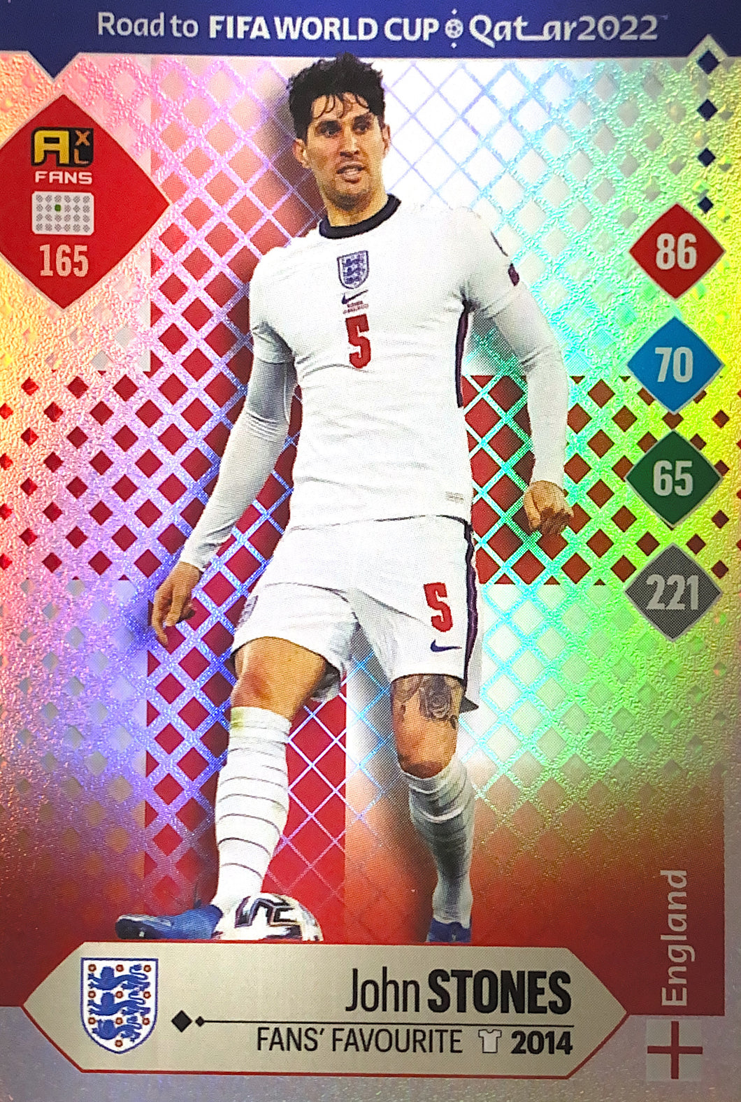 Panini Adrenalyn XL Road To Qatar 2022 - 165 - John Stones - Fans Favourite
