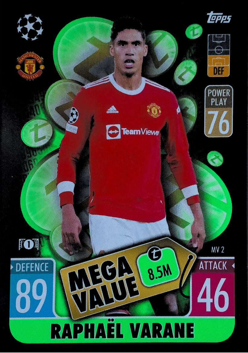 Topps Match Attax Extra 2021/22 - MV 002 - Raphaël Varane - Mega Value