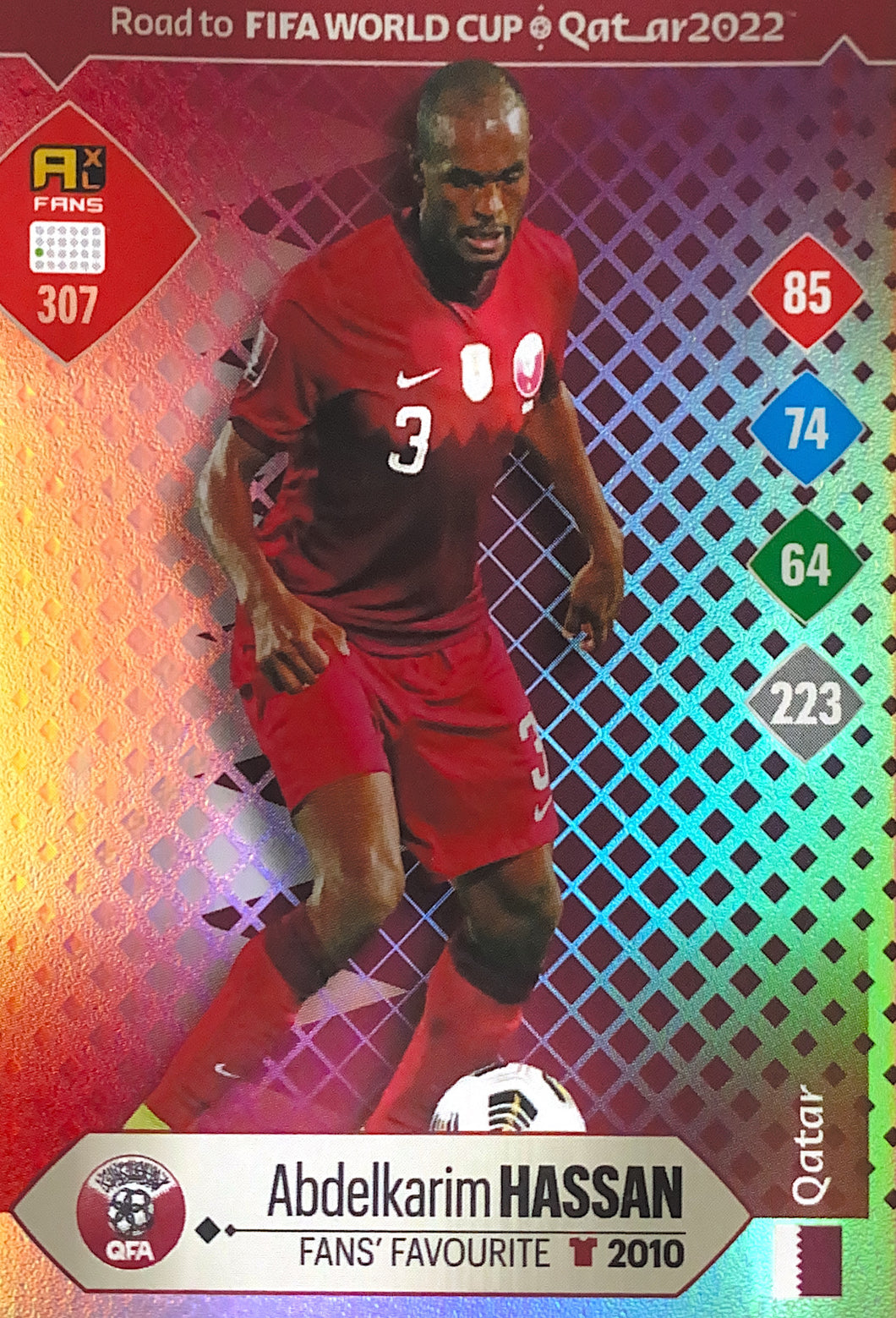 Panini Adrenalyn XL Road To Qatar 2022 - 307 - Abdelkarim Hassan - Fans Favourite