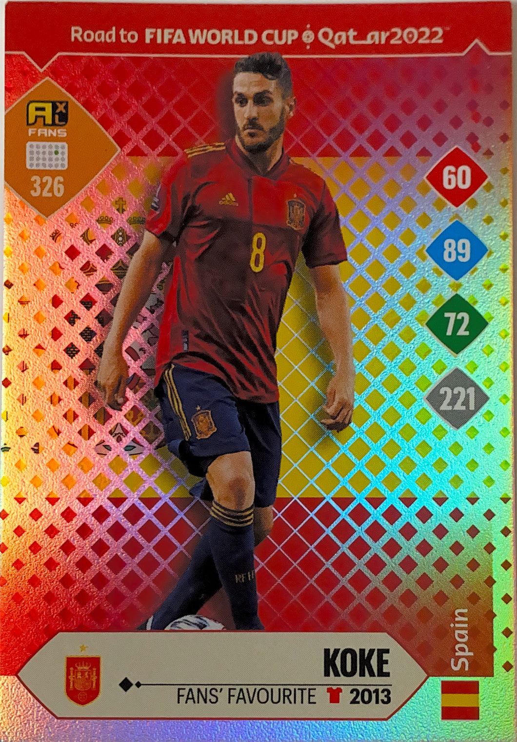Panini Adrenalyn XL Road To Qatar 2022 - 326 - Koke - Fans Favourite