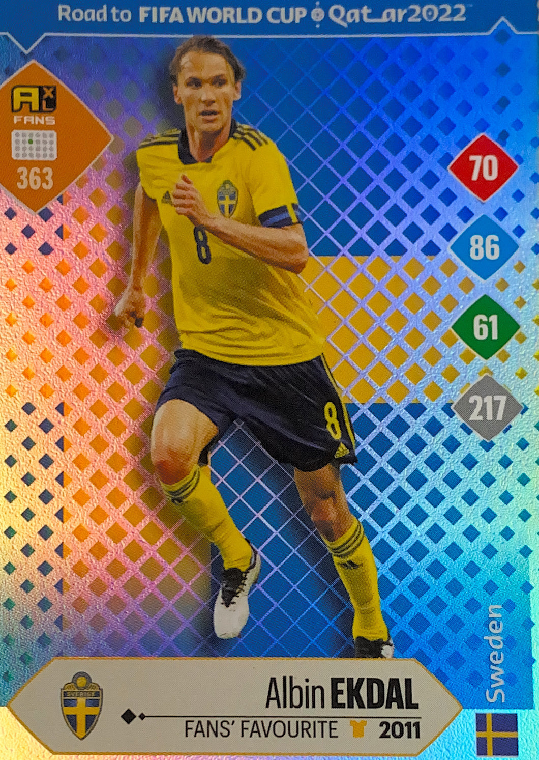 Panini Adrenalyn XL Road To Qatar 2022 - 363 - Albin Ekdal - Fans Favourite