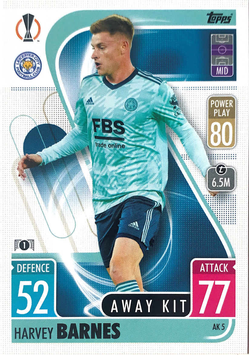 Topps Match Attax Extra 2021/22 - AK 005 - Harvey Barnes - Away Kit