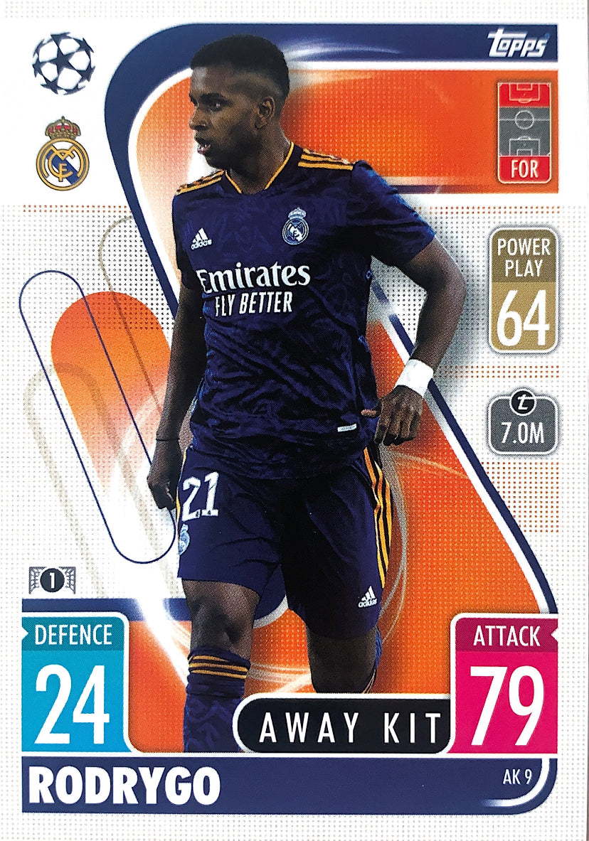 Topps Match Attax Extra 2021/22 - AK 009 - Rodrygo - Away Kit