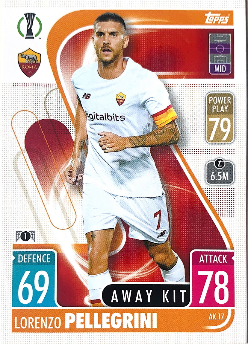 Topps Match Attax Extra 2021/22 - AK 017 - Lorenzo Pellegrini - Away Kit