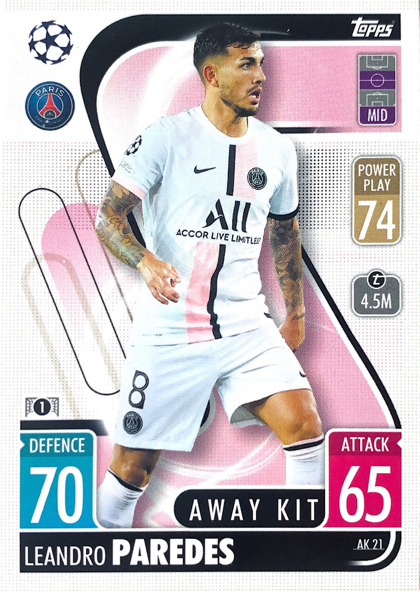 Topps Match Attax Extra 2021/22 - AK 021 - Leandro Paredes - Away Kit